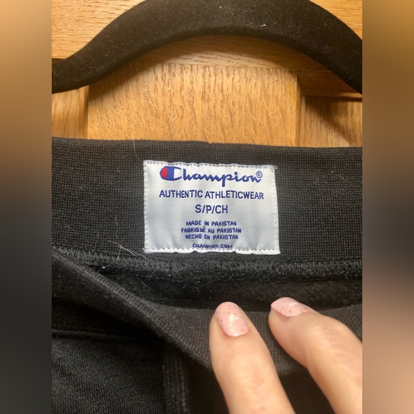 Champion black joggers with white lettering size small NWT - Picture 2 of 4